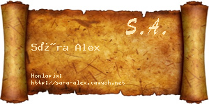 Sára Alex névjegykártya