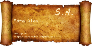 Sára Alex névjegykártya